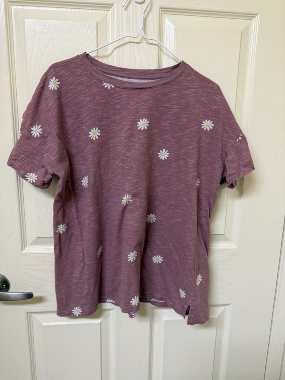 Mauve Daisy Print Casual Tee